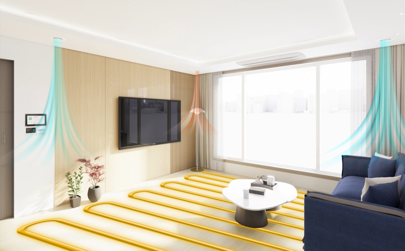 Se creó un espacio virtual como un hogar, que brinda la oportunidad de experimentar indirectamente los productos clave de KD Navien, incluida la caldera de condensación, el purificador de aire de ventilación, Navien Mat y la red doméstica